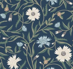 Rifle Paper Co. Aster Wallpaper - Navy