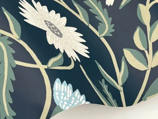 Rifle Paper Co. Aster Wallpaper - Navy
