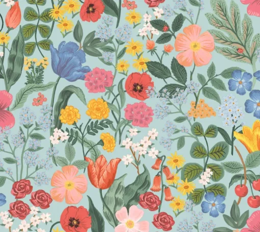 Rifle Paper Co. Blossom Wallpaper - Light Blue