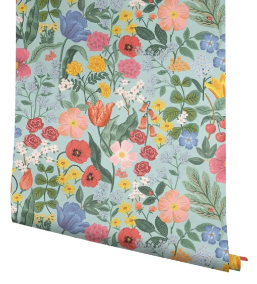 Rifle Paper Co. Blossom Wallpaper - Light Blue