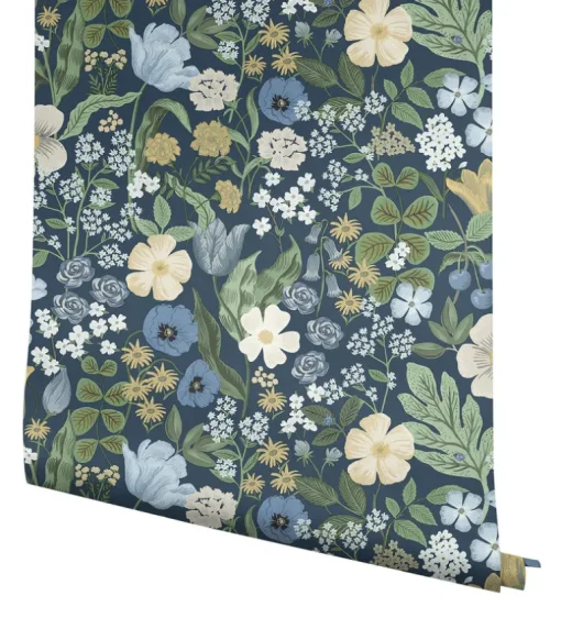 Rifle Paper Co. Blossom Wallpaper - Navy