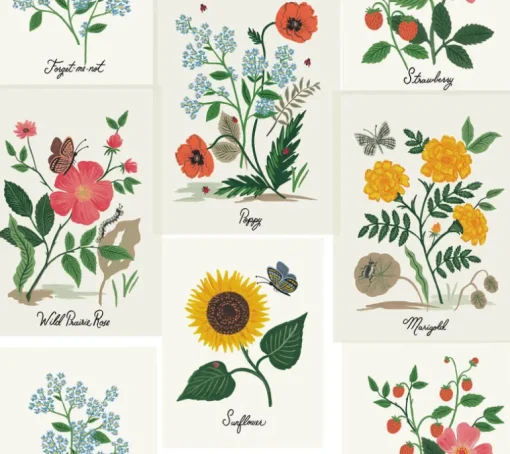 Rifle Paper Co. Botanical Prints Wallpaper - Red & Yellow