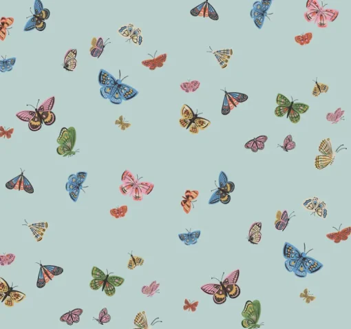 Rifle Paper Co. Butterfly House Wallpaper - Light Blue