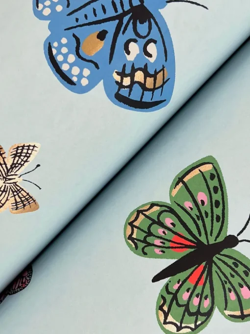 Rifle Paper Co. Butterfly House Wallpaper - Light Blue
