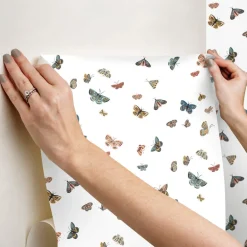 Rifle Paper Co. Butterfly House Peel & Stick Wallpaper - White