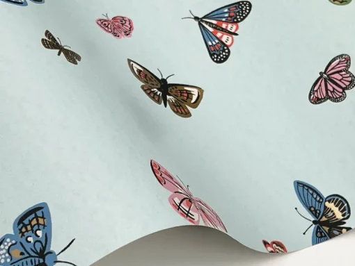 Rifle Paper Co. Butterfly House Wallpaper - Light Blue