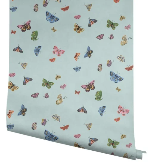 Rifle Paper Co. Butterfly House Wallpaper - Light Blue