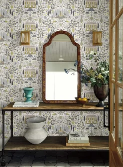Rifle Paper Co. Camont Wallpaper - Linen & Gold