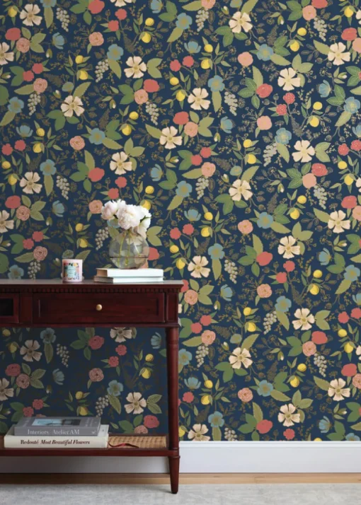 Rifle Paper Co. Colette Peel & Stick Wallpaper - Navy