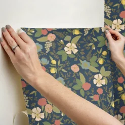 Rifle Paper Co. Colette Peel & Stick Wallpaper - Navy