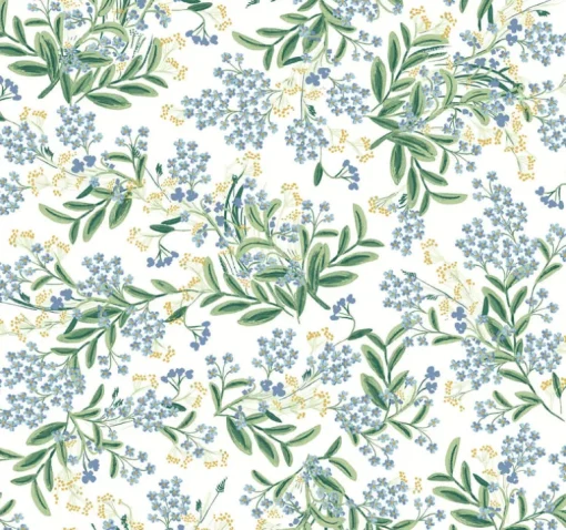 Rifle Paper Co. Cornflower Wallpaper - White & Green