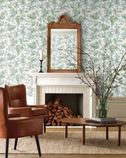 Rifle Paper Co. Cornflower Wallpaper - White & Green