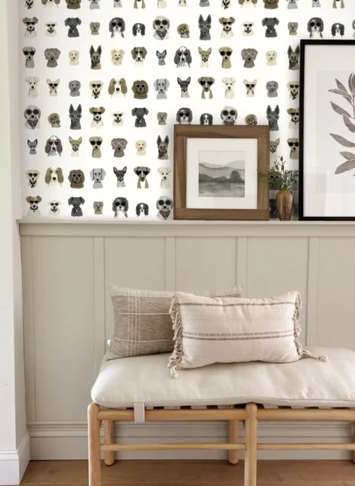 Rifle Paper Co. Dog Days Peel & Stick Wallpaper - Grey