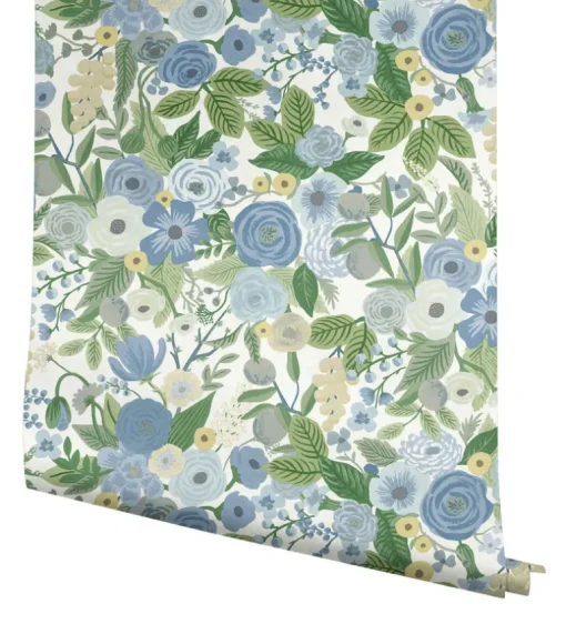 Rifle Paper Co. Garden Party Peel & Stick Wallpaper - Blue & Green