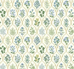 Rifle Paper Co. Hawthorne Wallpaper - Blue & Green