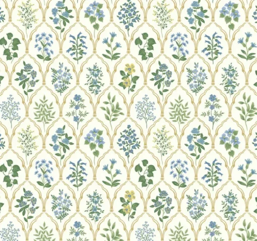 Rifle Paper Co. Hawthorne Wallpaper - Blue & Green