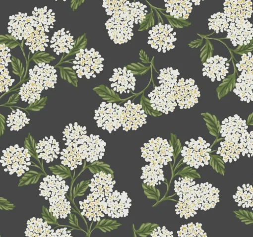 Rifle Paper Co. Hydrangea Wallpaper - Black & White