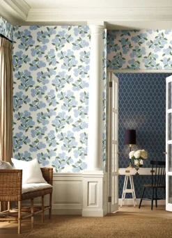 Rifle Paper Co. Hydrangea Wallpaper - Blue & White