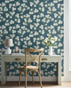 Rifle Paper Co. Hydrangea Wallpaper - Blue