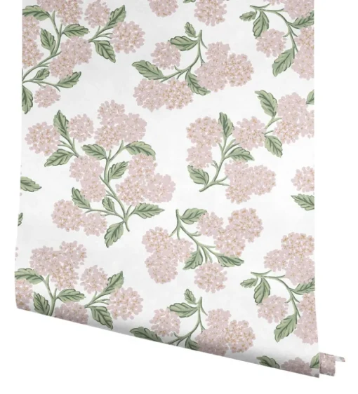 Rifle Paper Co. Hydrangea Peel & Stick Wallpaper - Pink & White