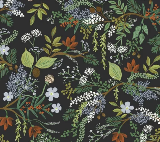 Rifle Paper Co. Juniper Forest Peel & Stick Wallpaper - Black