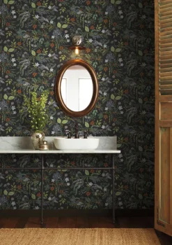 Rifle Paper Co. Juniper Forest Peel & Stick Wallpaper - Black