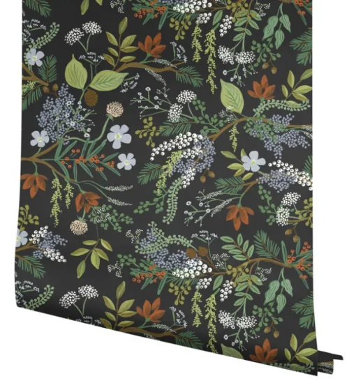 Rifle Paper Co. Juniper Forest Peel & Stick Wallpaper - Black