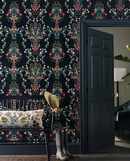 Rifle Paper Co. Luxembourg Peel & Stick Wallpaper - Black