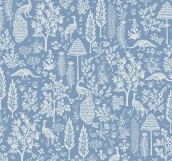 Rifle Paper Co. Menagerie Toile Wallpaper - Blue