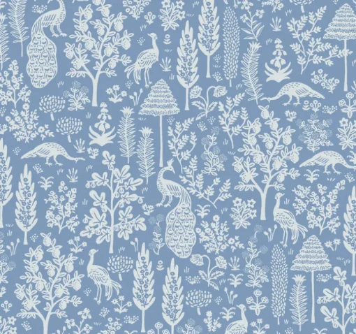 Rifle Paper Co. Menagerie Toile Wallpaper - Blue