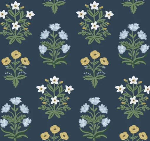 Rifle Paper Co. Mughal Rose Wallpaper - Blue