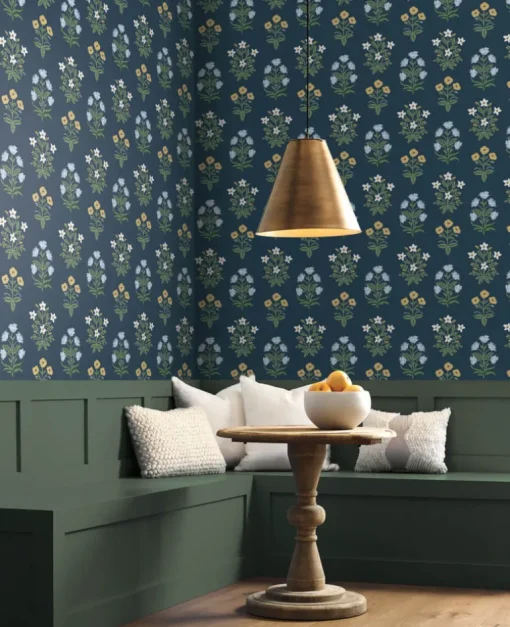 Rifle Paper Co. Mughal Rose Wallpaper - Blue