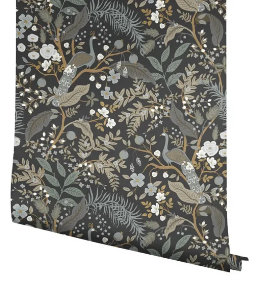 Rifle Paper Co. Peacock Garden Peel & Stick Wallpaper - Black