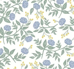 Rifle Paper Co. Peonies Wallpaper - Periwinkle & Sage