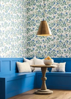 Rifle Paper Co. Peonies Wallpaper - Periwinkle & Sage