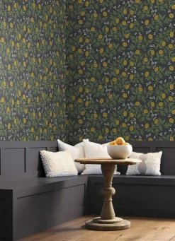 Rifle Paper Co. Peonies Wallpaper - Black & Gold