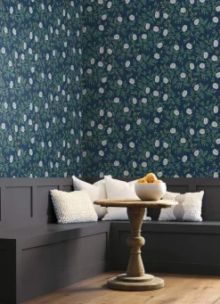 Rifle Paper Co. Peonies Wallpaper - Navy Blue