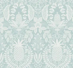 Rifle Paper Co. Pineapple Damask Wallpaper - Light Blue
