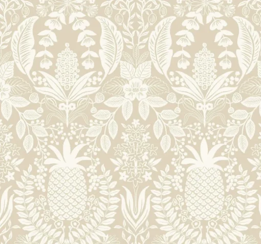 Rifle Paper Co. Pineapple Damask Wallpaper - Linen