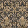 Rifle Paper Co. Pineapple Damask Wallpaper - Black