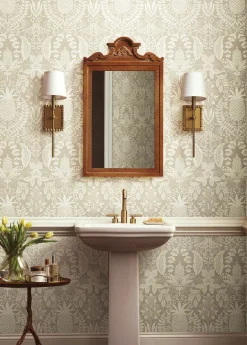 Rifle Paper Co. Pineapple Damask Wallpaper - Linen