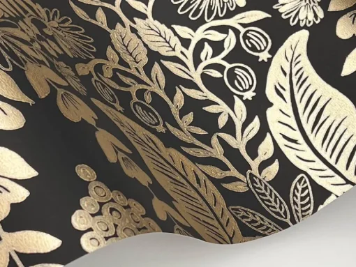 Rifle Paper Co. Pineapple Damask Wallpaper - Black