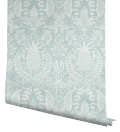 Rifle Paper Co. Pineapple Damask Wallpaper - Light Blue