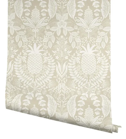 Rifle Paper Co. Pineapple Damask Wallpaper - Linen