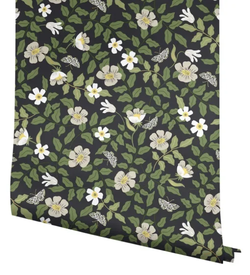 Rifle Paper Co. Primrose Peel & Stick Wallpaper - Black