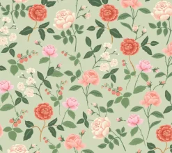 Rifle Paper Co. Roses Wallpaper - Mint