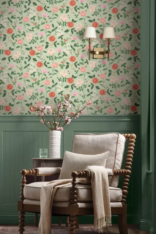 Rifle Paper Co. Roses Wallpaper - Mint