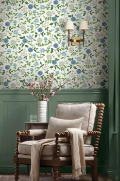 Rifle Paper Co. Roses Wallpaper - Blue