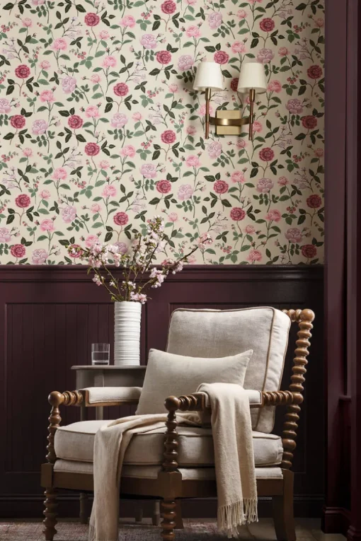 Rifle Paper Co. Roses Wallpaper - Linen