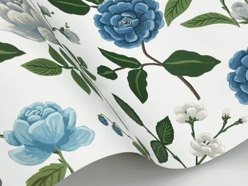 Rifle Paper Co. Roses Wallpaper - Blue
